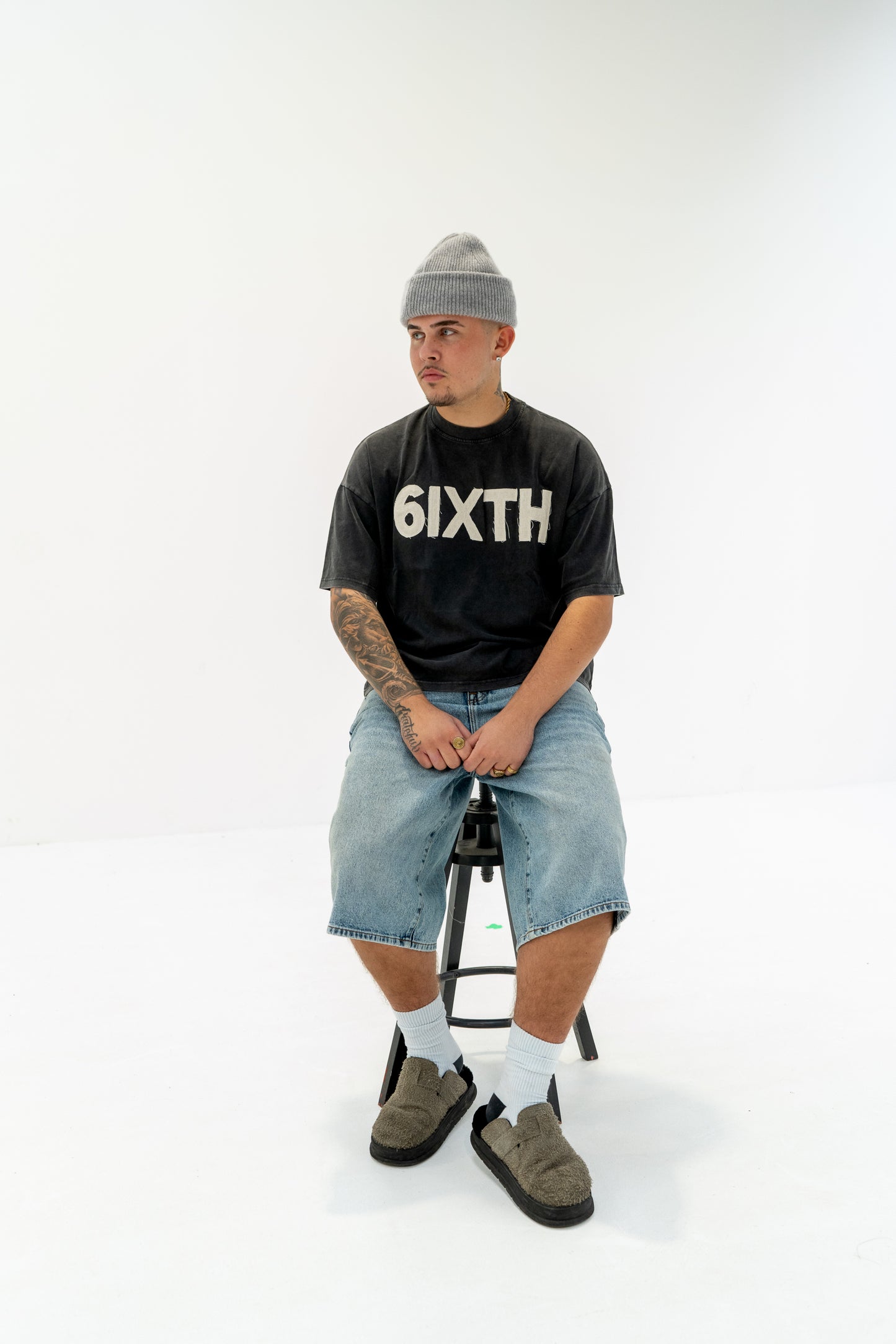 The 6ixth Stitch Tee - Washed Black