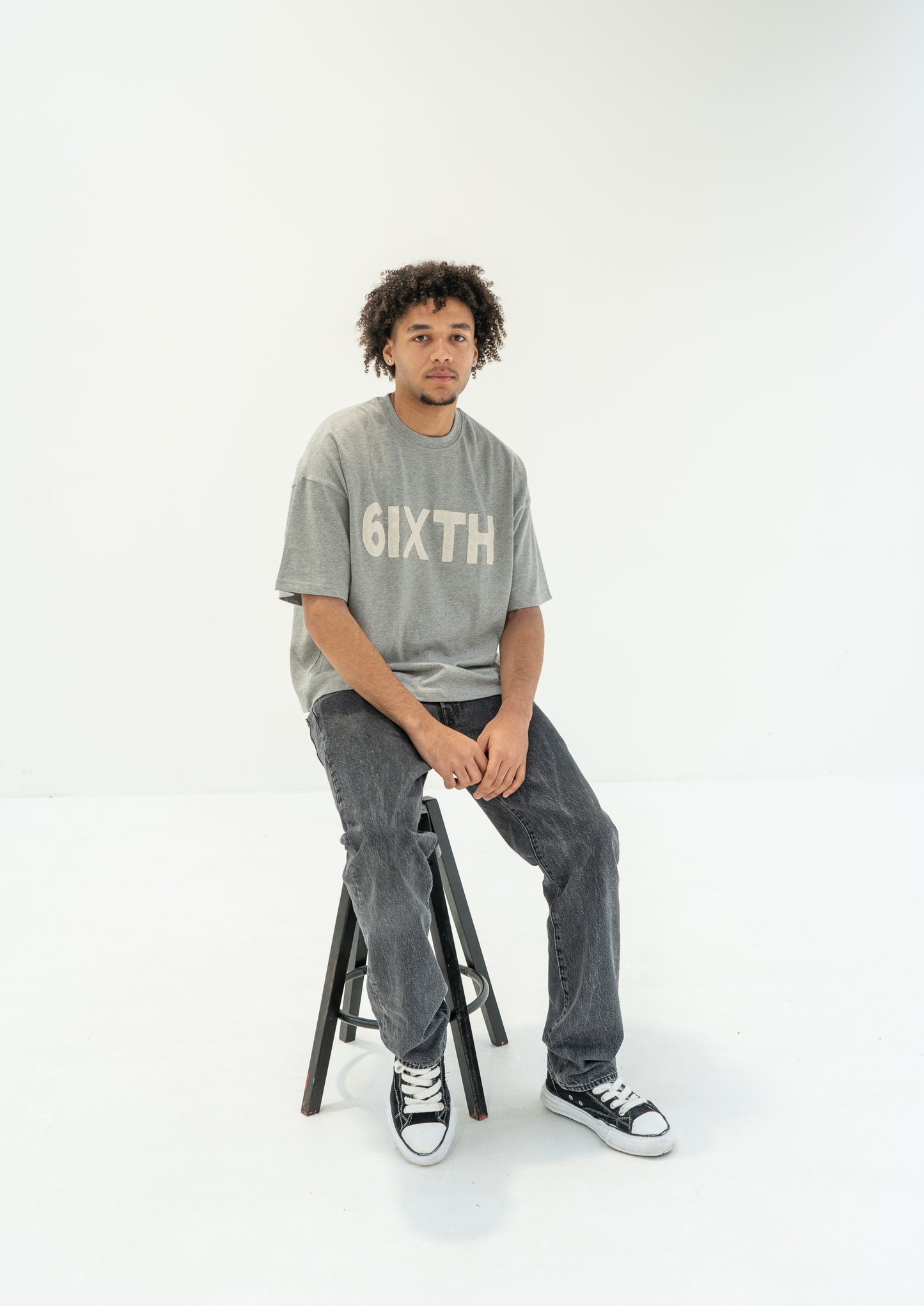 The 6ixth Stitch Tee - Marl Grey