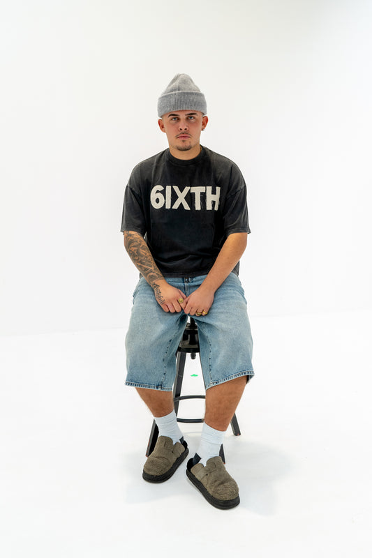 The 6ixth Stitch Tee - Washed Black